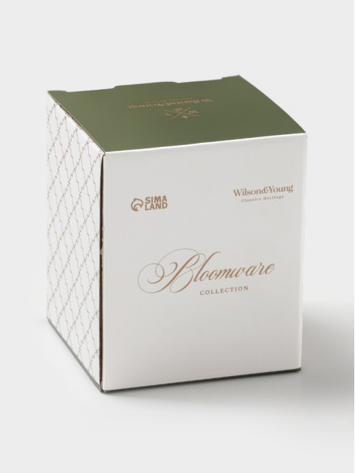Сахарница WY Bloomware, 300 мл, 12×9 см, фарфор, зелёная, белая