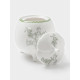 Сахарница WY Bloomware, 300 мл, 12×9 см, фарфор, зелёная, белая