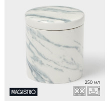 Сахарница Magistro Real Marble, 250 мл, 8.5×9 см, фарфор, белая