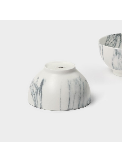 Салатники Magistro Real Marble, 380 мл, 11.6×6.5 см, набор 2 шт., фарфор, белые