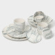 Салатники Magistro Real Marble, 380 мл, 11.6×6.5 см, набор 2 шт., фарфор, белые