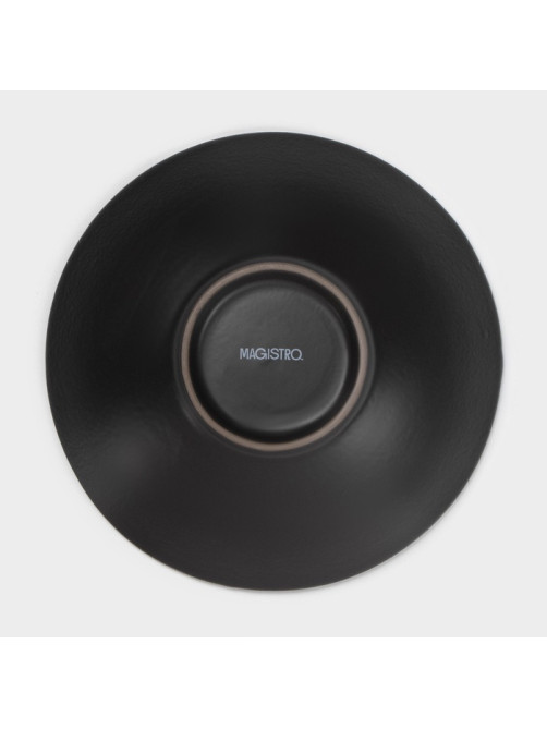 Салатник Magistro Black style, d=17.8 см, фарфор, чёрный