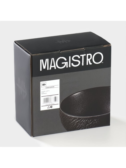 Салатники Magistro Lofty, 300 мл, d=12 см, набор 2 шт., фарфор, чёрные