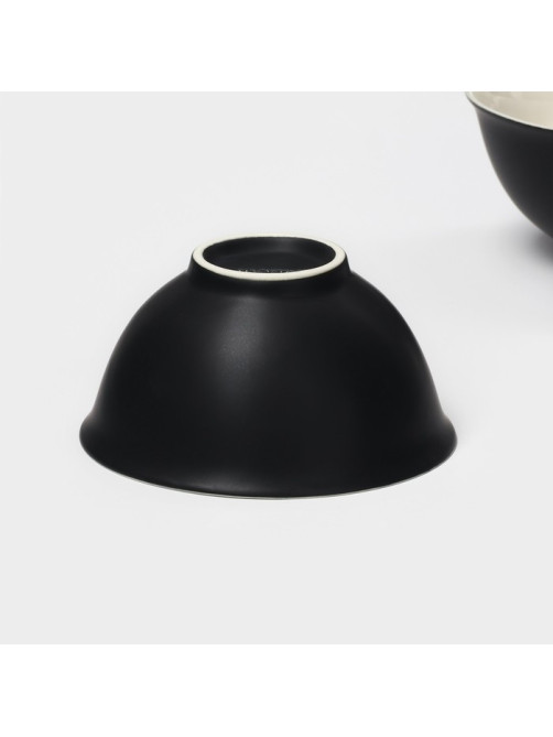 Салатники Magistro Matt black, 250 мл, 11.5×5.6 см, набор 2 шт., фарфор, чёрные, белые