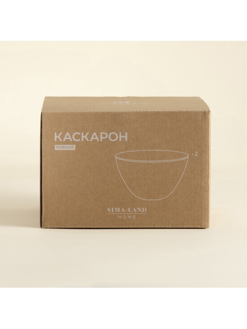 Салатники SL Home «Каскарон», 1.4 л, d=18 см, набор 2 шт., костяной фарфор, белые