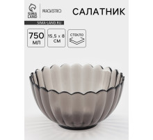 Салатник Magistro Buenos, 750 мл, 15.5×8 см, стекло, прозрачный