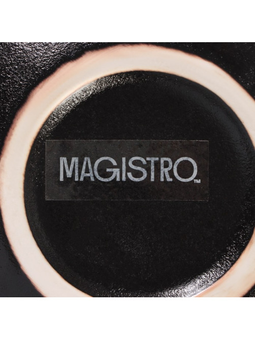 Миска на подставке из бамбука Magistro «Галактика», 1.2 л, 18×18×8.5 см, фарфор, чёрная