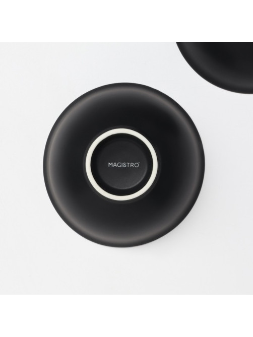 Салатники Magistro Matt black, 250 мл, 11.5×5.6 см, набор 2 шт., фарфор, чёрные, белые