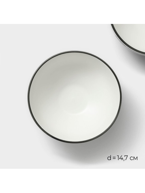 Салатники Magistro Hypnose, 650 мл, 14.7×7 см, набор 2 шт., фарфор, белые