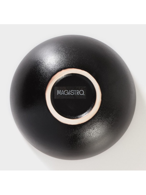 Миска на подставке из бамбука Magistro «Галактика», 1.2 л, 18×18×8.5 см, фарфор, чёрная
