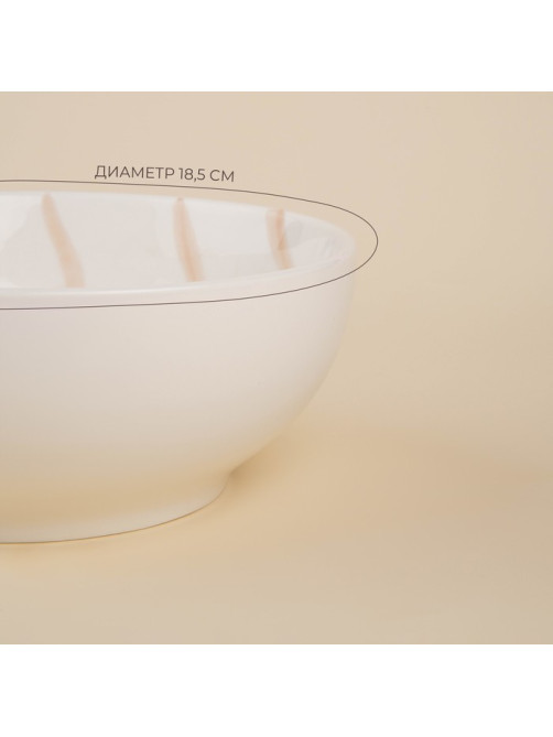 Салатники SL Home «Гатто», 1.1 л, d=18.5 см, набор 2 шт., фарфор, белые