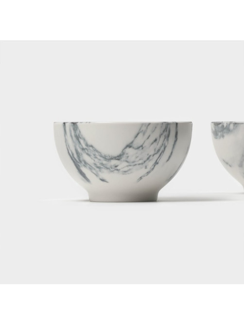 Салатники Magistro Real Marble, 380 мл, 11.6×6.5 см, набор 2 шт., фарфор, белые