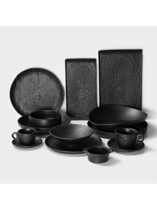 Салатник Magistro Black style, d=15 см, фарфор, чёрный