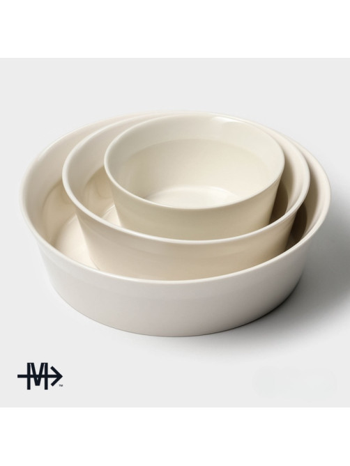 Салатники Magistro Whitewarm, 380/700/1.2 л, d=12/16/20.5 см, набор 3 шт., фарфор, белые