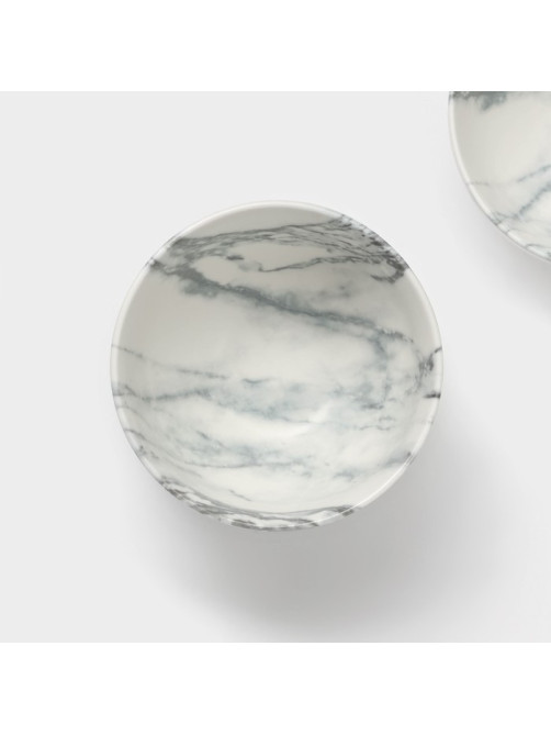 Салатники Magistro Real Marble, 380 мл, 11.6×6.5 см, набор 2 шт., фарфор, белые