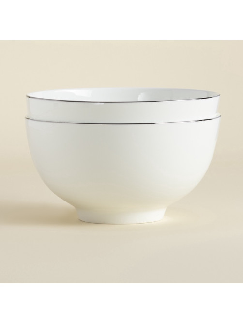 Салатники SL Home «Каскарон», 1.4 л, d=18 см, набор 2 шт., костяной фарфор, белые