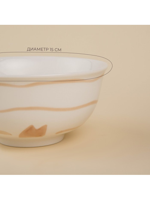 Салатники SL Home «Гатто», 700 мл, d=15 см, набор 2 шт., фарфор, белые