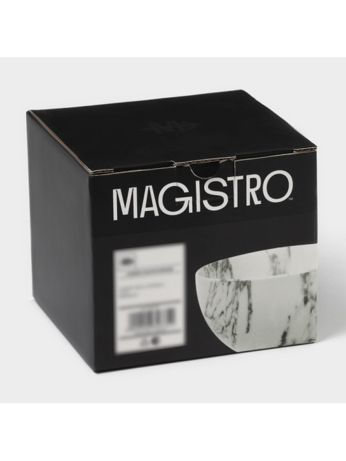 Салатники Magistro Real Marble, 380 мл, 11.6×6.5 см, набор 2 шт., фарфор, белые