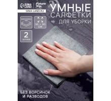 Салфетки для уборки Future Alp Multilayer, 2 шт., микрофибра, ПВА, 30×30 см, серые
