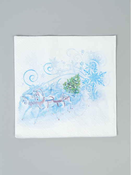 Салфетки бумажные двухслойные «Три белых коня», 33×33, 20 шт.