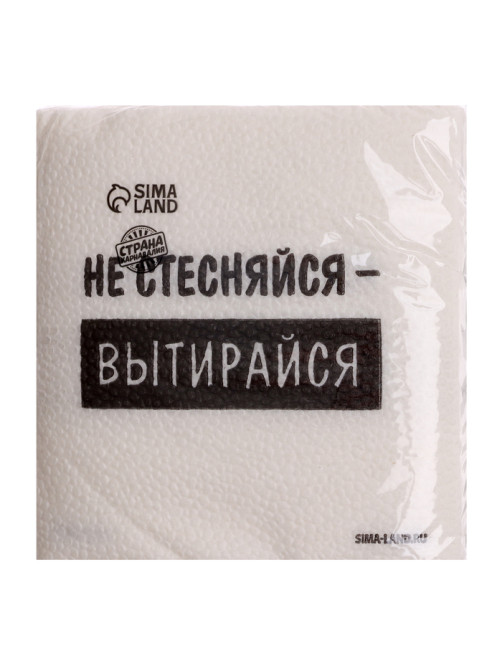 Салфетки бумажные однослойные «Не стесняйся-вытирайся», 24×24 см, набор 20 шт.
