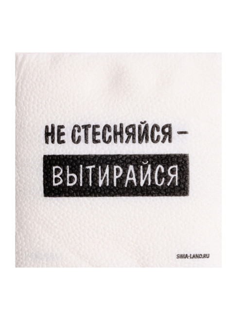 Салфетки бумажные однослойные «Не стесняйся-вытирайся», 24×24 см, набор 20 шт.