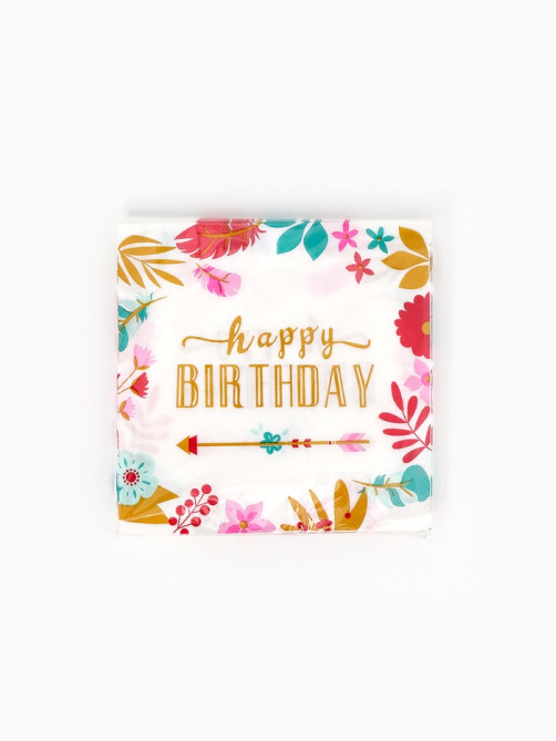 Салфетки бумажные «Happy birthday», 33×33 см, 20 шт.