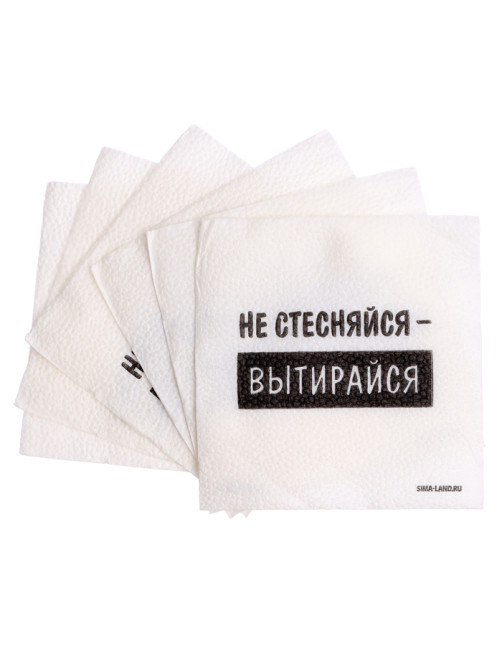 Салфетки бумажные однослойные «Не стесняйся-вытирайся», 24×24 см, набор 20 шт.
