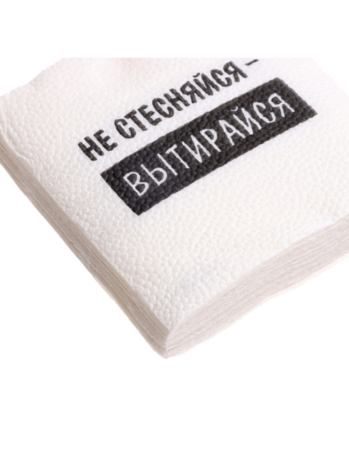 Салфетки бумажные однослойные «Не стесняйся-вытирайся», 24×24 см, набор 20 шт.