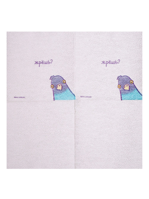 Салфетки бумажные однослойные «Жрёшь?», 24×24 см, набор 20 шт.