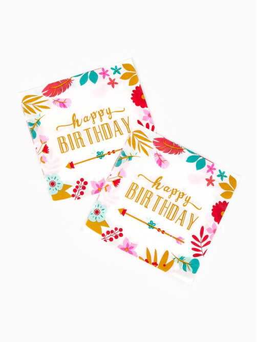 Салфетки бумажные «Happy birthday», 33×33 см, 20 шт.