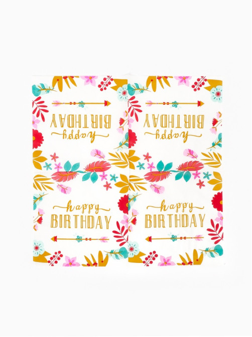 Салфетки бумажные «Happy birthday», 33×33 см, 20 шт.