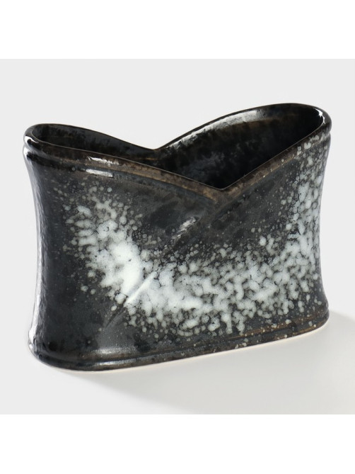 Салфетница Magistro «Ночной дождь», 12×5.7×8.2 см, фарфор, чёрная