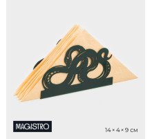 Салфетница Magistro «Змея», 14×4×9 см, зелёная