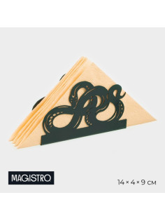 Салфетница Magistro «Змея», 14×4×9 см, зелёная