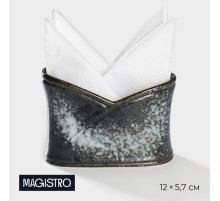 Салфетница Magistro «Ночной дождь», 12×5.7×8.2 см, фарфор, чёрная