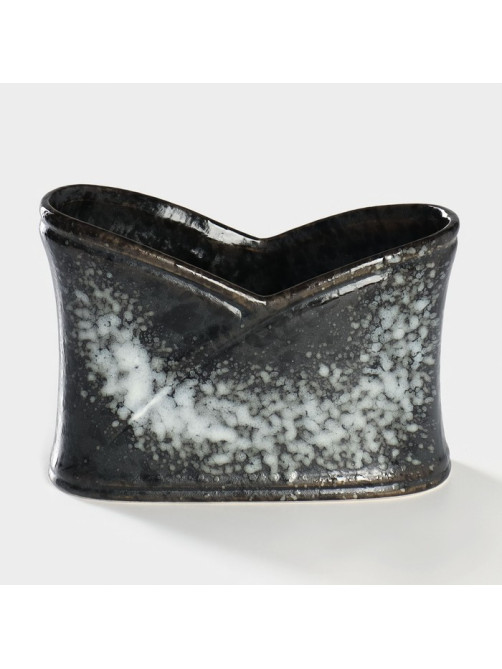 Салфетница Magistro «Ночной дождь», 12×5.7×8.2 см, фарфор, чёрная