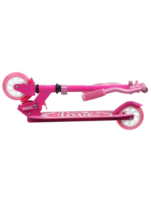 Самокат городской GRAFFITI Comfort 120, складной, колёса PU 120 мм, ABEC 7 Carbon, розовый
