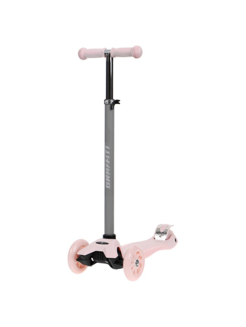 Самокат GRAFFITI Baby, колёса световые PU 120/70 мм, ABEC 7, розовый