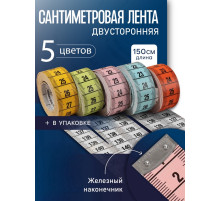 Сантиметровая лента TEIRA, 150 см×1.9 см, (см/см), разноцветная