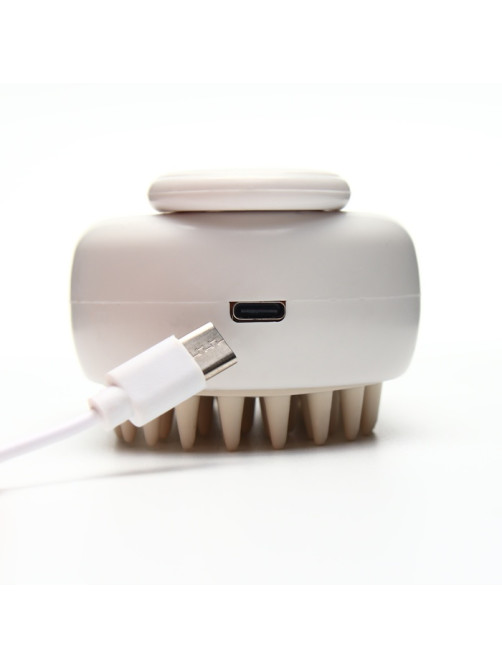 Паровая щетка-расчёска для животных, с USB-зарядкой и выдвижной ручкой, белая