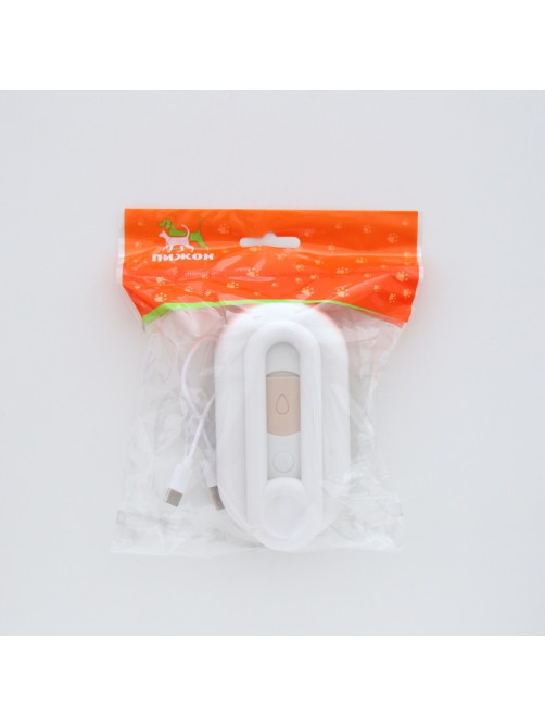 Паровая щетка-расчёска для животных, с USB-зарядкой и выдвижной ручкой, белая