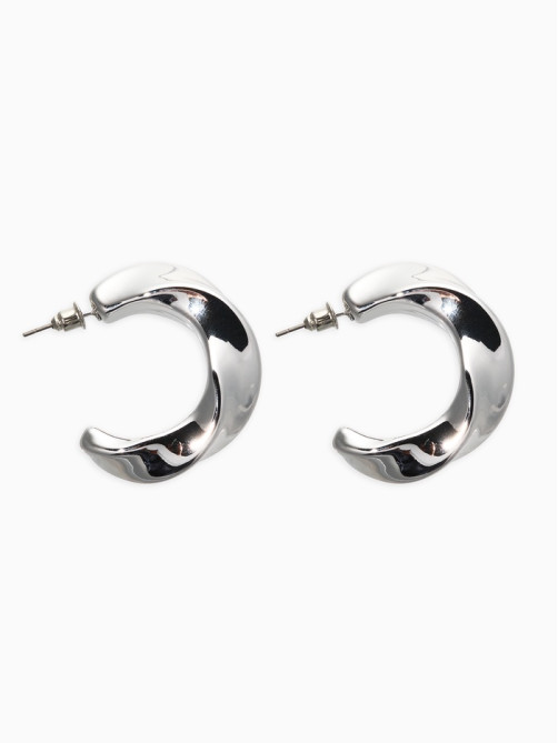 Серьги кольца «Кручение», d=3 см, цвет серебро