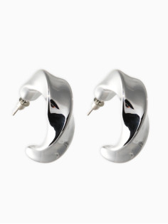 Серьги кольца «Кручение», d=3 см, цвет серебро
