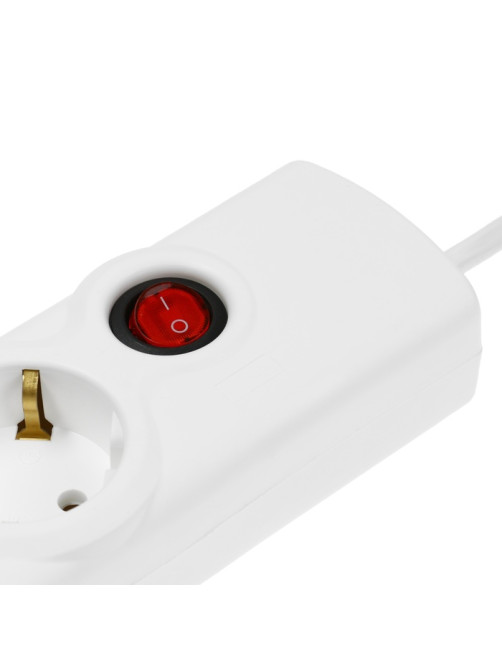 Сетевой фильтр Luazon Lighting, 5 розеток, 5 м, 2200 Вт, 3×0.75 мм2, 10 A, 220 В, c предохранителем, белый