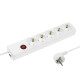 Сетевой фильтр Luazon Lighting, 5 розеток, 5 м, 2200 Вт, 3×0.75 мм2, 10 A, 220 В, c предохранителем, белый