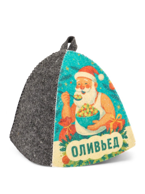 Шапка для бани и сауны «Оливьед», полиэфир, шерсть, «Добропаровъ»