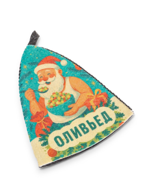 Шапка для бани и сауны «Оливьед», полиэфир, шерсть, «Добропаровъ»