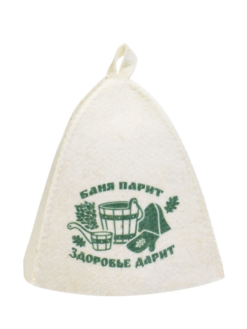 Шапка для бани и сауны «Баня парит - здоровье дарит», полиэфир 70%, шерсть 30%, «Добропаровъ»