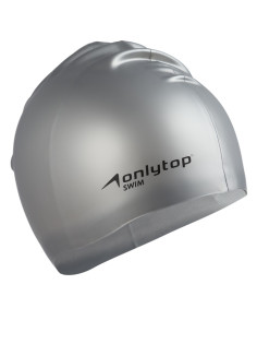 Шапочка для плавания взрослая ONLYTOP, силиконовая, 56 г, обхват 54-60 см, серая